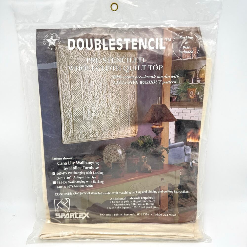 Doublestencil Pre Stenciled Wholecloth Quilt Top Cana Lily Wall Hanging 40x40”